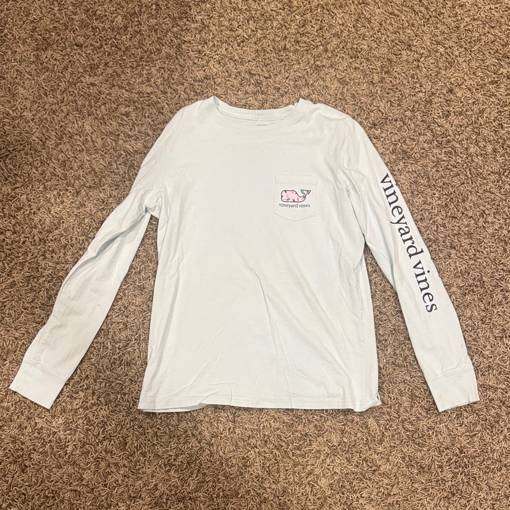 Vineyard Vines Light Blue Whale Logo Shirt